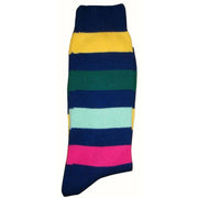 Bassin and Brown Multi Stripe Socks - Navy