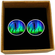 Bassin and Brown Northern Lights Cufflinks - Blue/Green