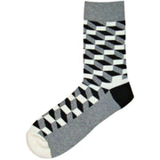 Bassin and Brown Optical Check Socks - Black/Grey/White