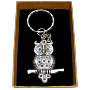 Bassin and Brown Owl Key Ring - Silver