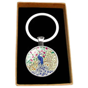 Bassin and Brown Peacock Tree Key Ring - Beige/Blue/Green/Red