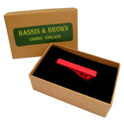Bassin and Brown Plain Matte Tie Bar - Red