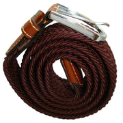 Bassin and Brown Plain Woven Belt - Brown