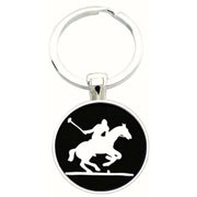 Bassin and Brown Polo Player Keyring - Black/White