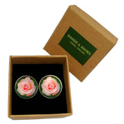 Bassin and Brown Rose Cufflinks - Pink