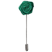 Bassin and Brown Rose Flower Lapel Pin - Green