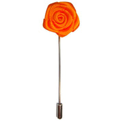 Bassin and Brown Rose Flower Lapel Pin - Orange