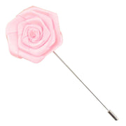 Bassin and Brown Rose Flower Lapel Pin - Pastel Pink