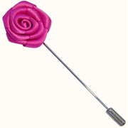 Bassin and Brown Rose Flower Lapel Pin - Pink