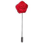 Bassin and Brown Rose Flower Lapel Pin - Red