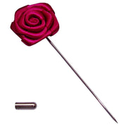 Bassin and Brown Rose Jacket Lapel Pin - Cerise Pink