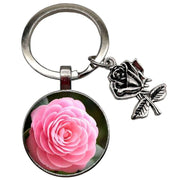 Bassin and Brown Rose Key Ring - Pink