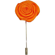 Bassin and Brown Rose Lapel Pin - Orange