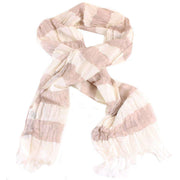 Bassin and Brown Royle Horizontal Striped Scarf - Beige/Fawn