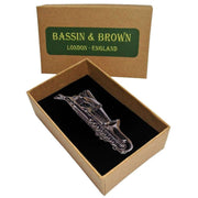 Bassin and Brown Saxophone Tie Bar - Gunmetal Black