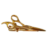 Bassin and Brown Scissors Tie Bar - Gold