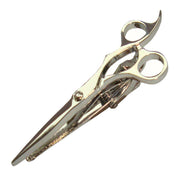 Bassin and Brown Scissors Tie Bar - Silver
