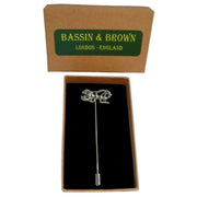 Bassin and Brown Scorpion Jacket Lapel Pin - Silver