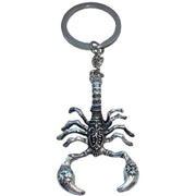 Bassin and Brown Scorpion Key Ring - Antique Silver