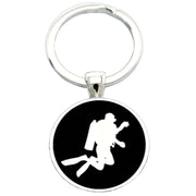 Bassin and Brown Scuba Diver Key Ring - Black/White