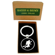Bassin and Brown Scuba Diver Key Ring - Black/White