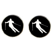 Bassin and Brown Skier Cufflinks - Black/White