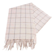 Bassin and Brown Snow Check Cashemere Scarf - Cream/Grey