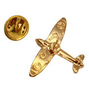 Bassin and Brown Spitfire Plane Lapel Pin - Gold