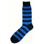 Bassin and Brown Striped Midcalf Socks - Black/Blue