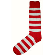 Bassin and Brown Striped Midcalf Socks - Red/White