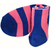Bassin and Brown Striped Midcalf Socks - Royal Blue/Pink