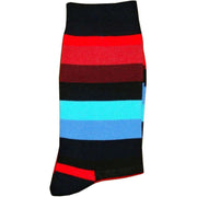 Bassin and Brown Striped Socks - Red/Black/Turquoise