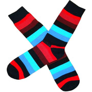 Bassin and Brown Striped Socks - Red/Black/Turquoise