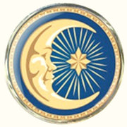 Bassin and Brown Sun and Crescent Moon Cufflinks - Blue/Yellow