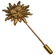 Bassin and Brown Sun Lapel Pin - Gold