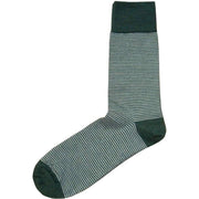 Bassin and Brown Thin Stripe Socks - Green/Beige