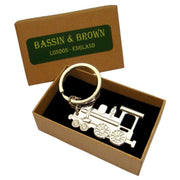 Bassin and Brown Train Keyring - Silver
