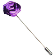 Bassin and Brown Two Colour Rose Jacket Lapel Pin - Purple/Lilac