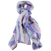 Bassin and Brown Vanilla Abstract Stripe Cotton Scarf  - Purple/Lilac