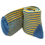 Bassin and Brown Vertical Stripe Midcalf Socks - Yellow/Blue