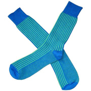 Bassin and Brown Vertical Stripe Socks - Blue/Green