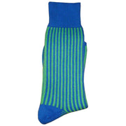 Bassin and Brown Vertical Stripe Socks - Blue/Green