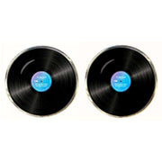 Bassin and Brown Vinyl Disc Cufflinks - Black