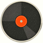 Bassin and Brown Vinyl Disc Lapel Pin - Black