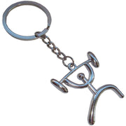 Bassin and Brown Weightlifter Key Ring - Silver