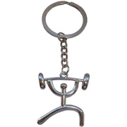 Bassin and Brown Weightlifter Key Ring - Silver