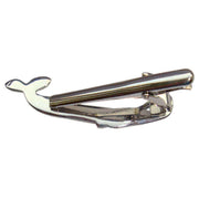 Bassin and Brown Whale Tie Bar - Silver
