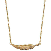 Beginnings Feather Necklace - Yellow Gold