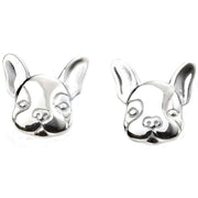 Beginnings French Bulldog Stud Earrings - Silver