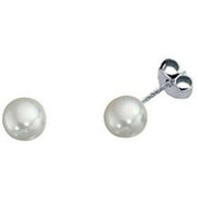 Beginnings Freshwater Pearl Small Stud Earrings - White/Silver